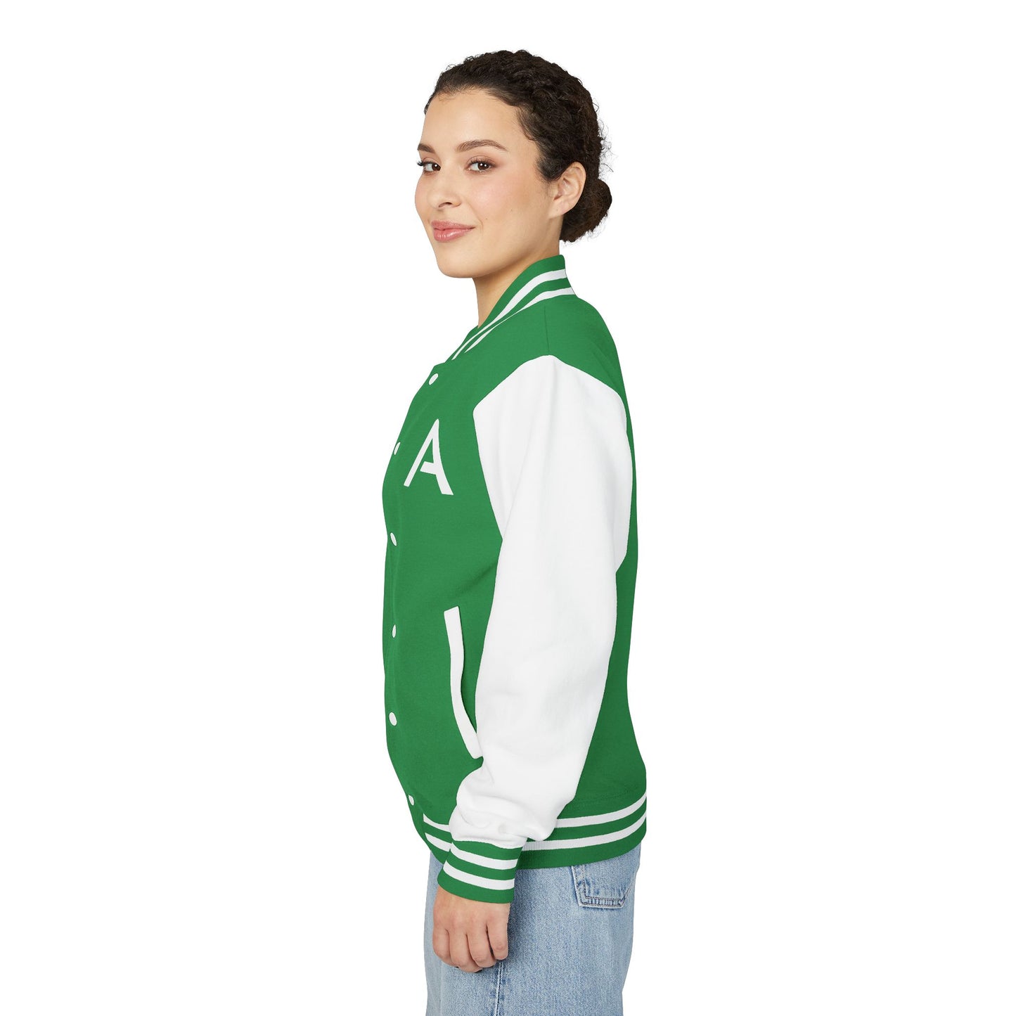 Ambizion Apparel Signature White Logo Letterman Jacket | Black White Varsity Jacket