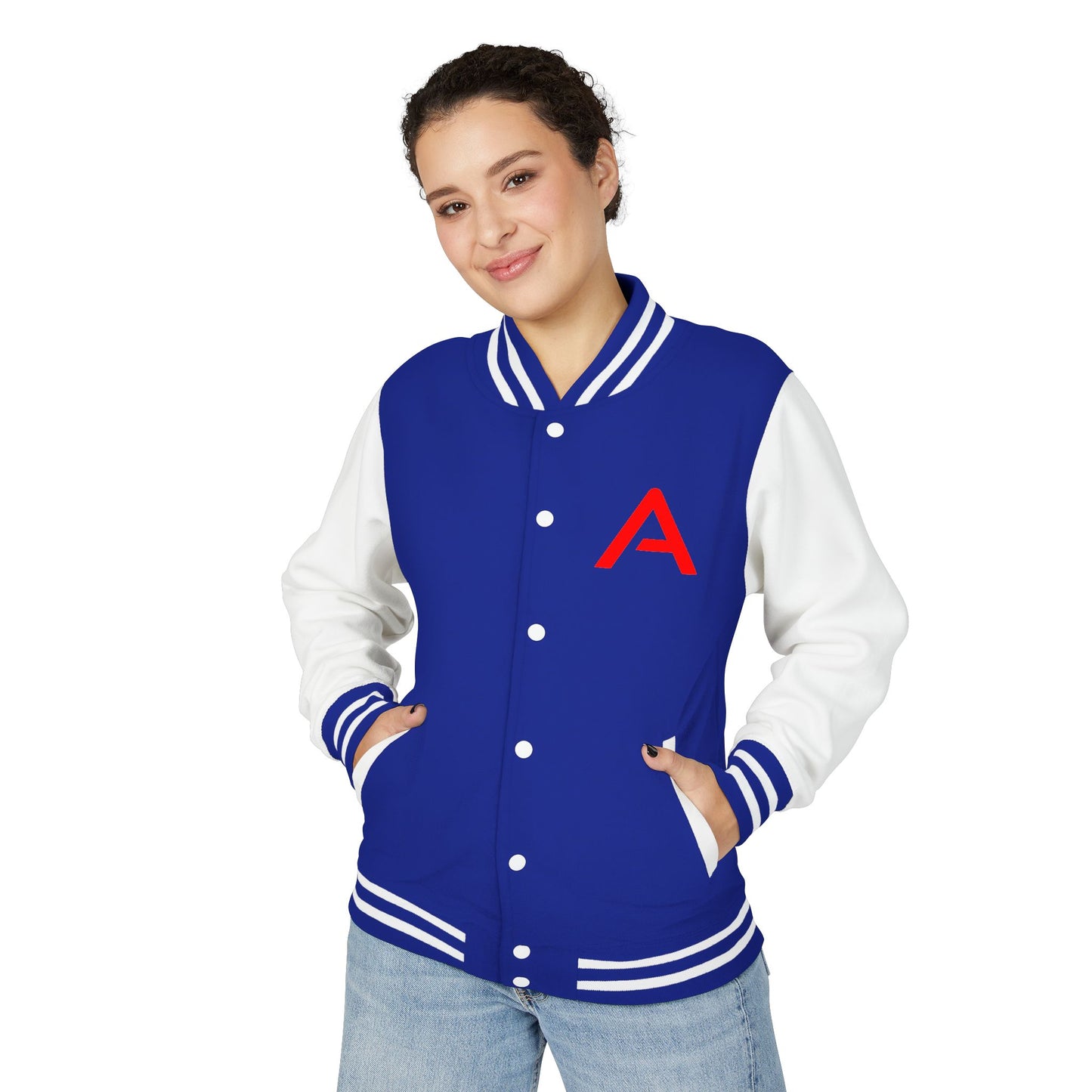 Ambizion Apparel Signature Red Logo Letterman Jacket | Black White Varsity Jacket