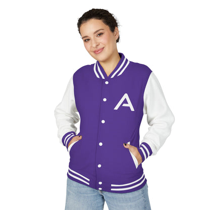 Ambizion Apparel Signature White Logo Letterman Jacket | Black White Varsity Jacket