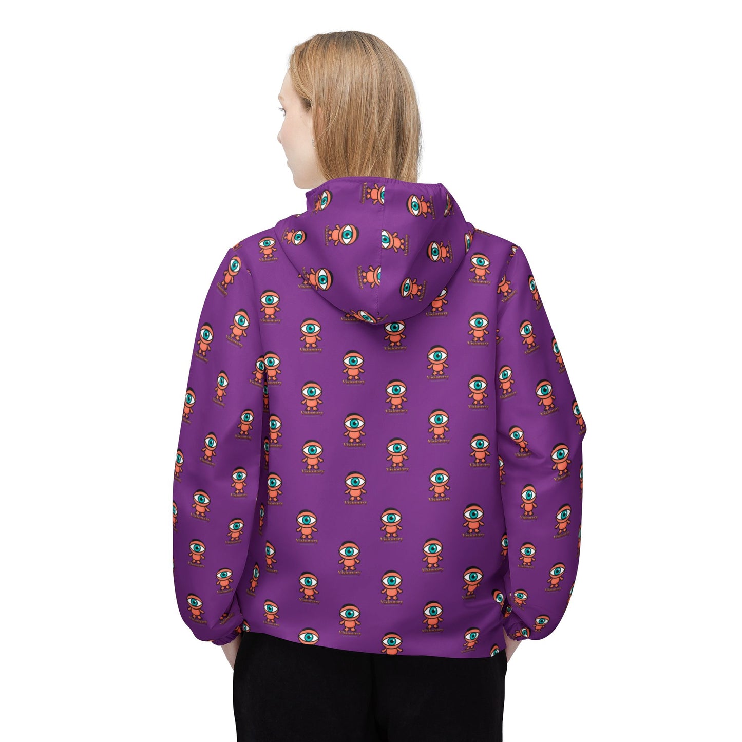 Visionary repeat logo Windbreaker Jacket | all-over print Purple