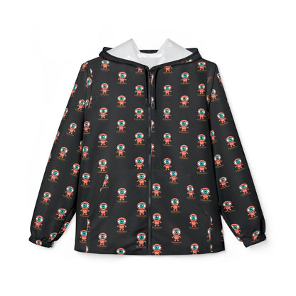 Visionary repeat logo Windbreaker Jacket | all-over print Black