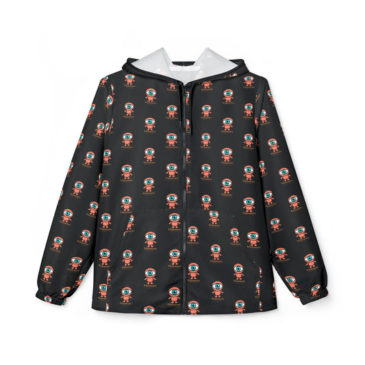 Visionary repeat logo Windbreaker Jacket | all-over print Black