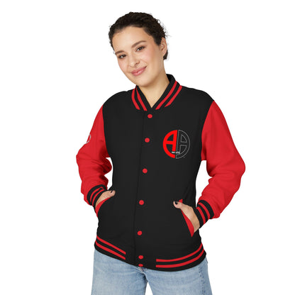 Ambizion Apparel Logo Letterman Jacket | Black White Varsity Jacket