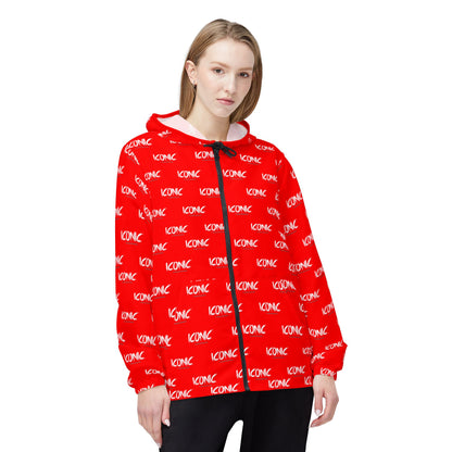 ICONIC repeat logo Windbreaker Jacket | all-over print Red