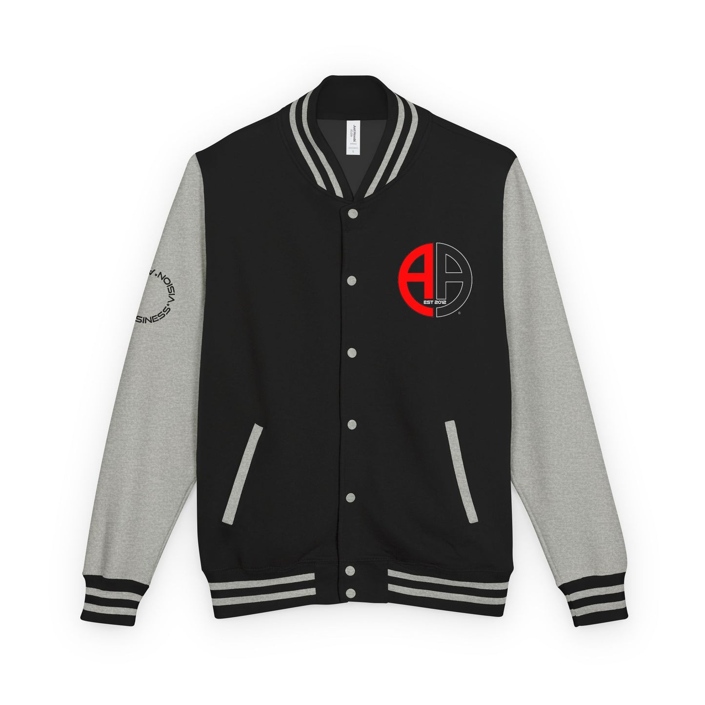 Ambizion Apparel Logo Letterman Jacket | Black White Varsity Jacket