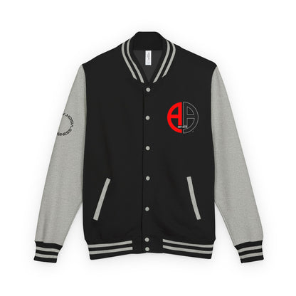 Ambizion Apparel Logo Letterman Jacket | Black White Varsity Jacket