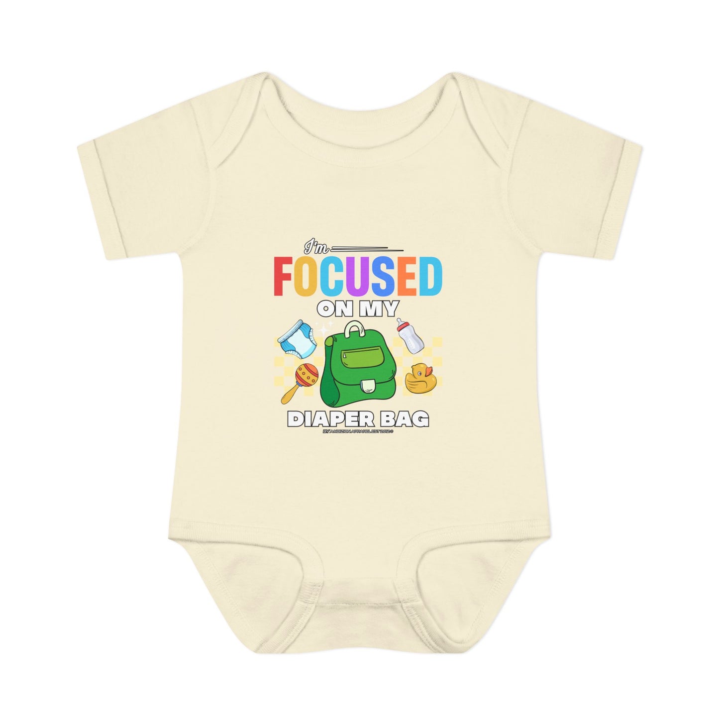 Focused on My Diaper Bag Infant Onesie