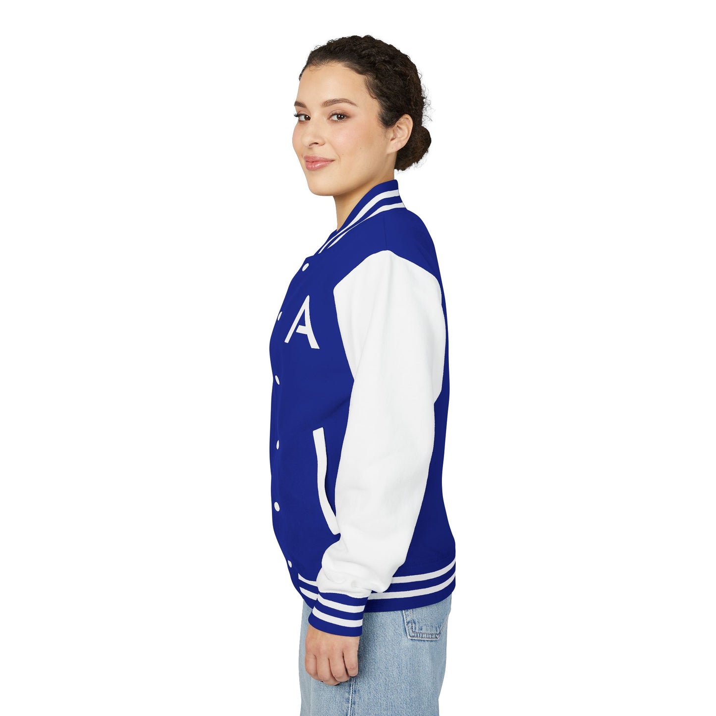 Ambizion Apparel Signature White Logo Letterman Jacket | Black White Varsity Jacket