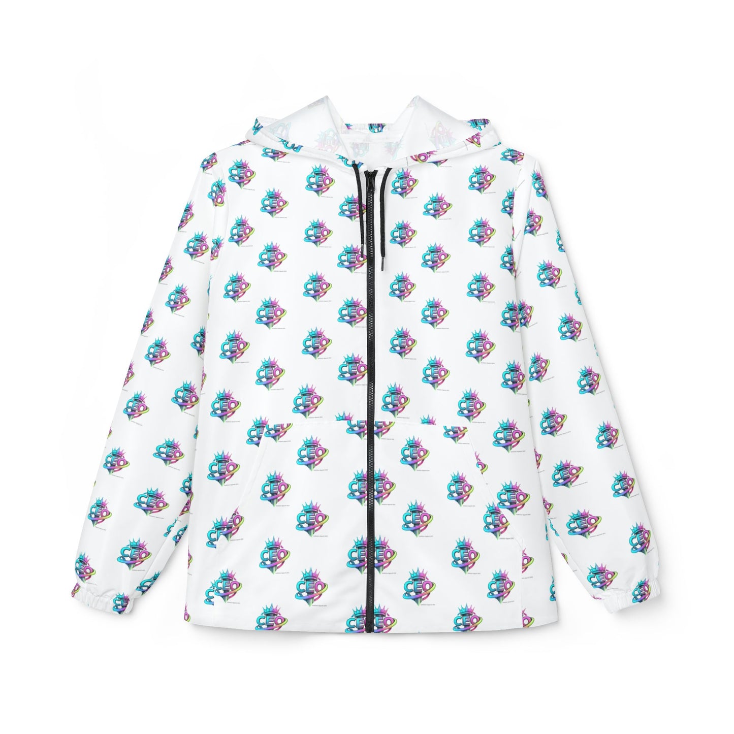 CEO repeat logo Windbreaker Jacket | all-over print White