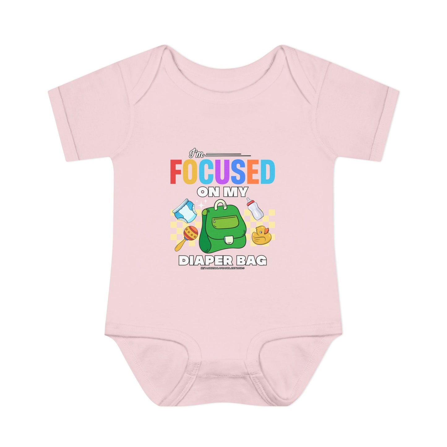 Focused on My Diaper Bag Infant Onesie