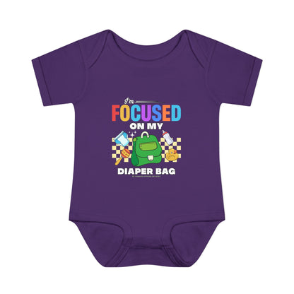 Focused on My Diaper Bag Infant Onesie