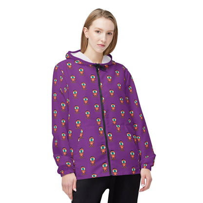Visionary repeat logo Windbreaker Jacket | all-over print Purple
