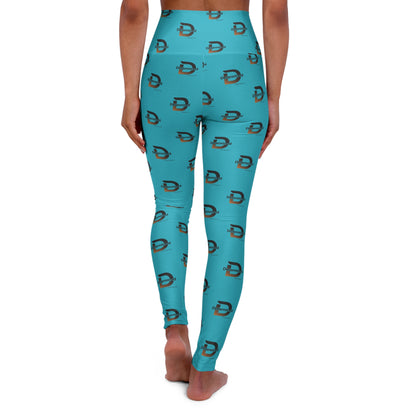 Determined Turquoise High-Waisted Yoga Leggings — All-Over Print