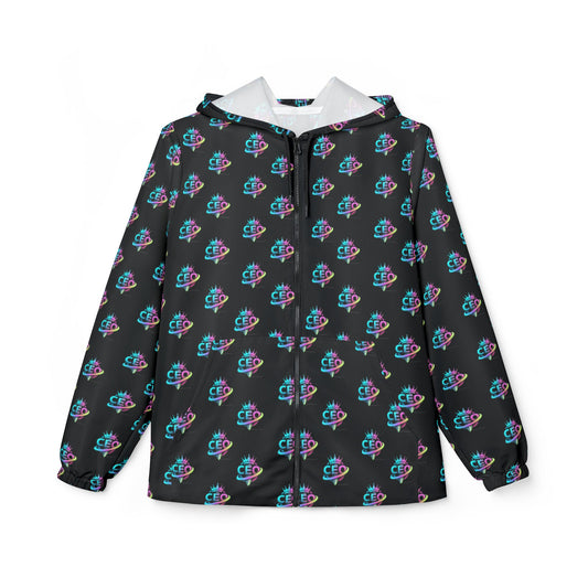 CEO repeat logo Windbreaker Jacket | all-over print Black