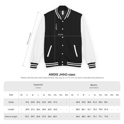 Ambizion Apparel Signature White Logo Letterman Jacket | Black White Varsity Jacket