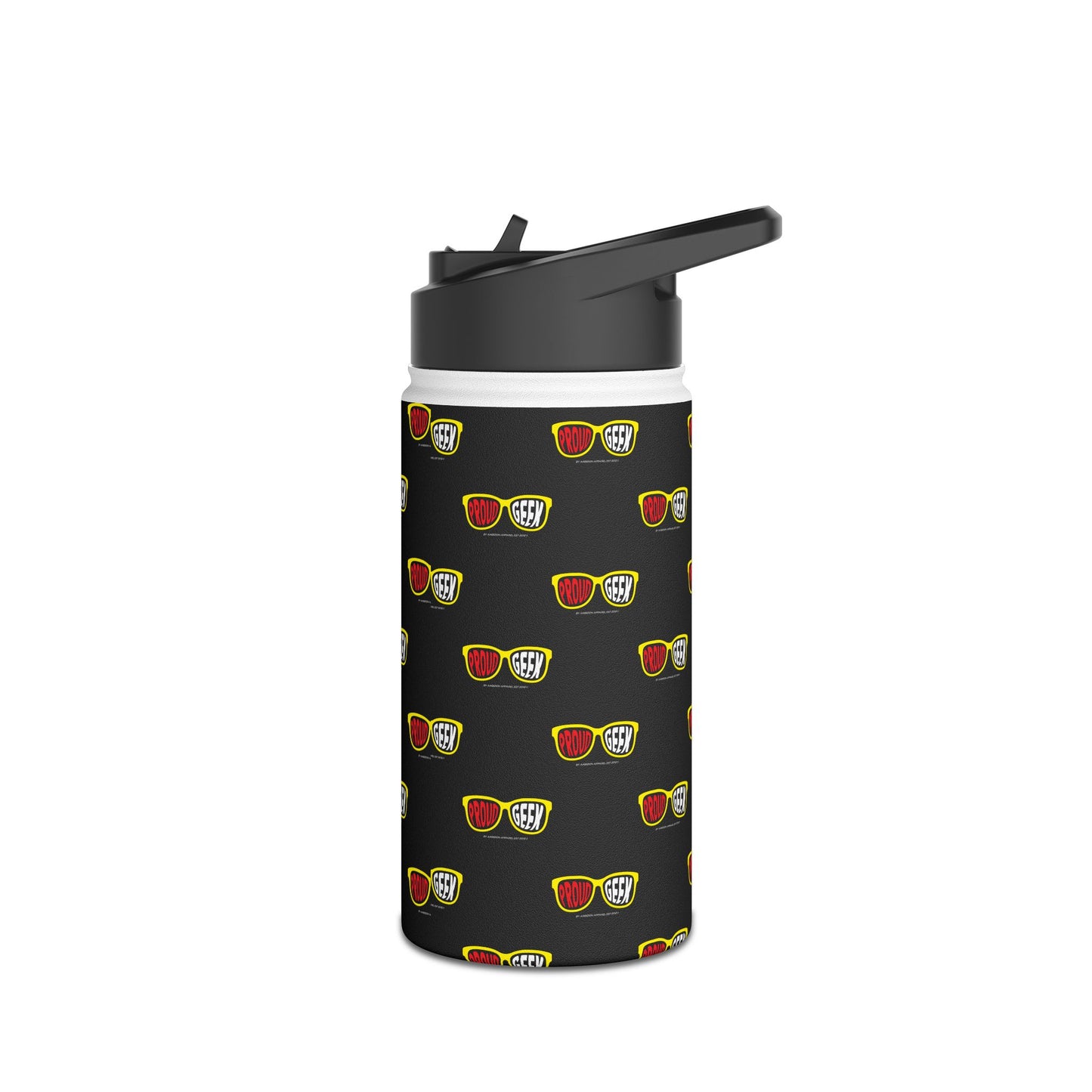 Proud Geek  Stainless Water Bottle — Black