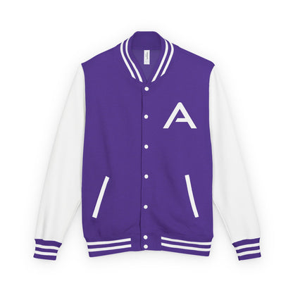 Ambizion Apparel Signature White Logo Letterman Jacket | Black White Varsity Jacket