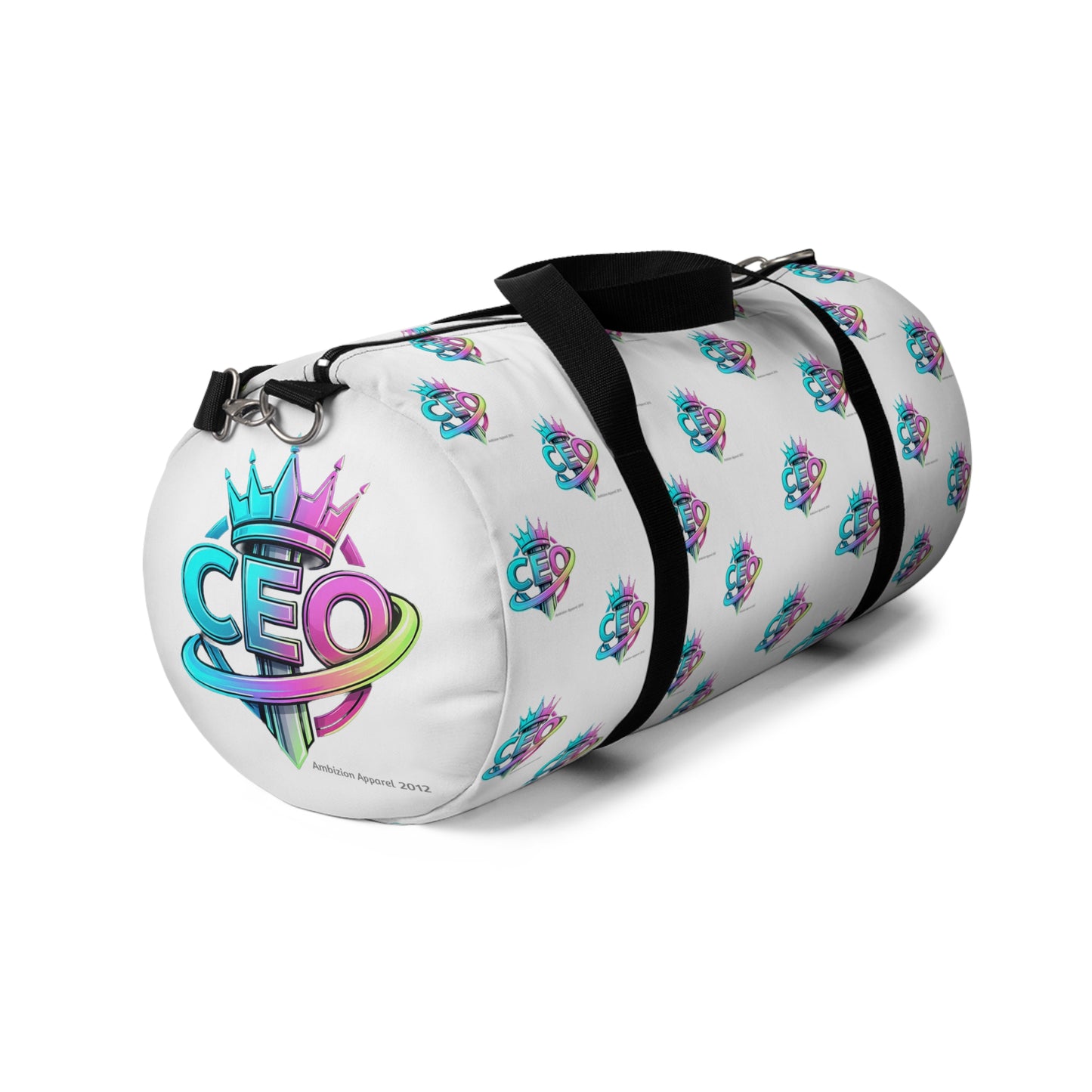 CEO White Duffel Bag — Bold Travel & Gym Tote