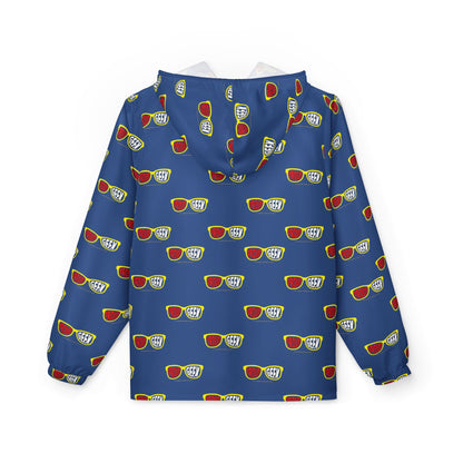 Proud Geek repeat logo Windbreaker Jacket | all-over print Blue
