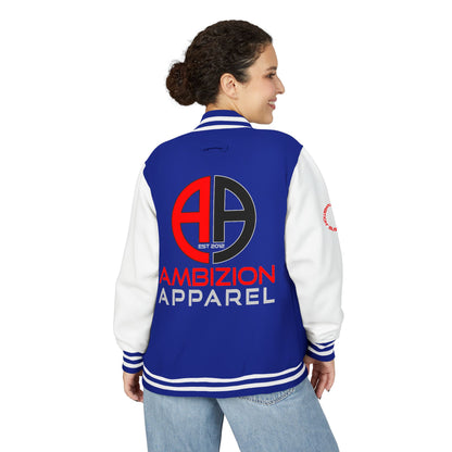 Ambizion Apparel Logo Letterman Jacket | Black White Varsity Jacket