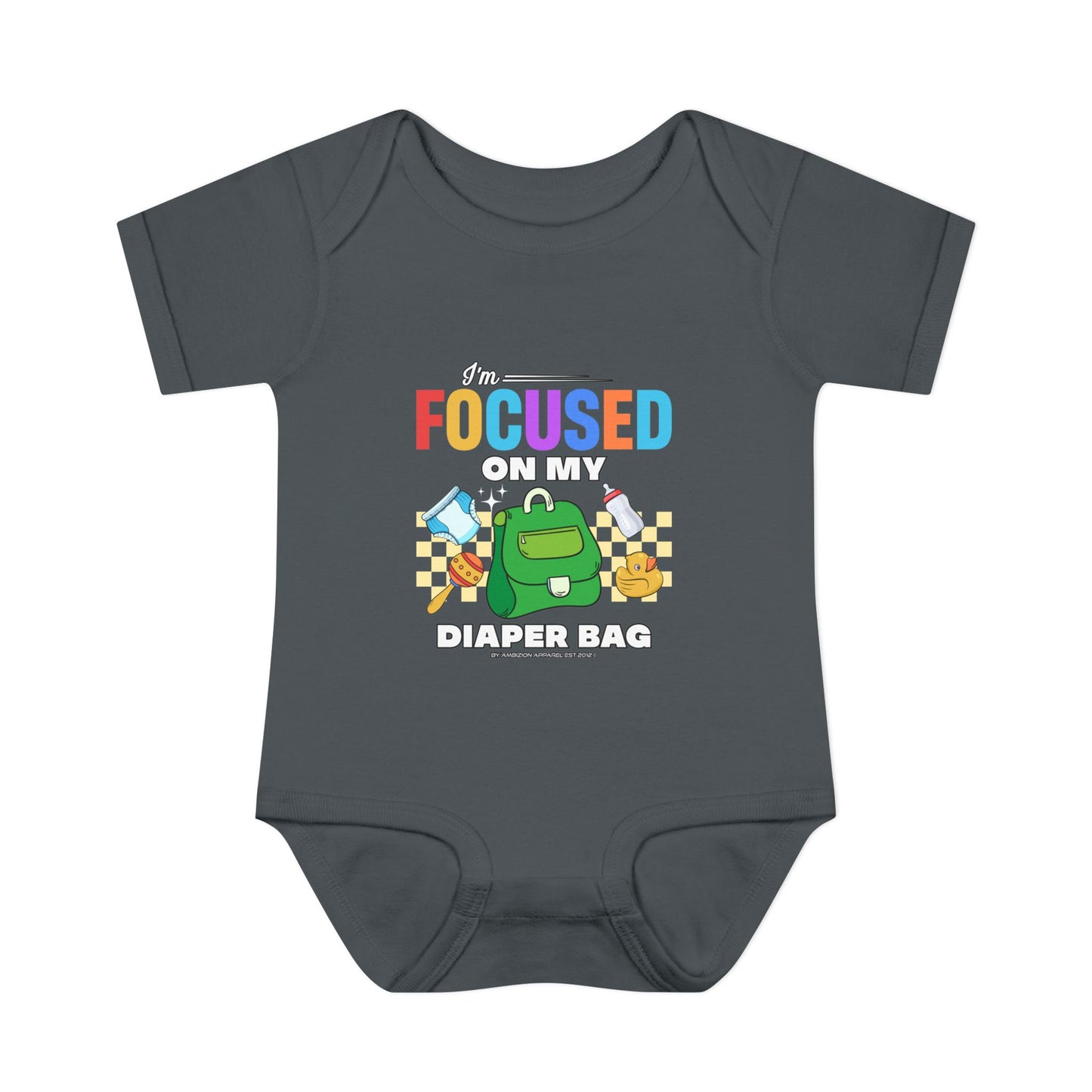 Focused on My Diaper Bag Infant Onesie