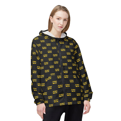UNStoppable repeat logo Windbreaker Jacket | all-over print Black
