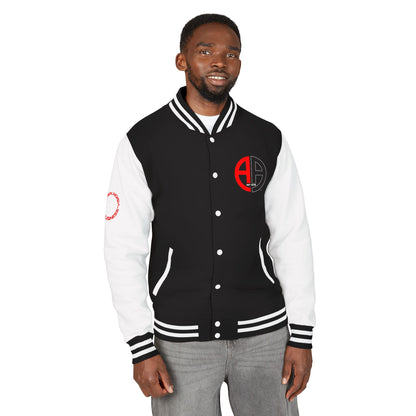 Ambizion Apparel Logo Letterman Jacket | Black White Varsity Jacket