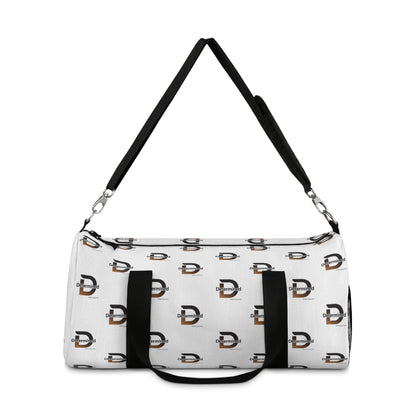 Determined White Duffel Bag — Bold Travel & Gym Tote