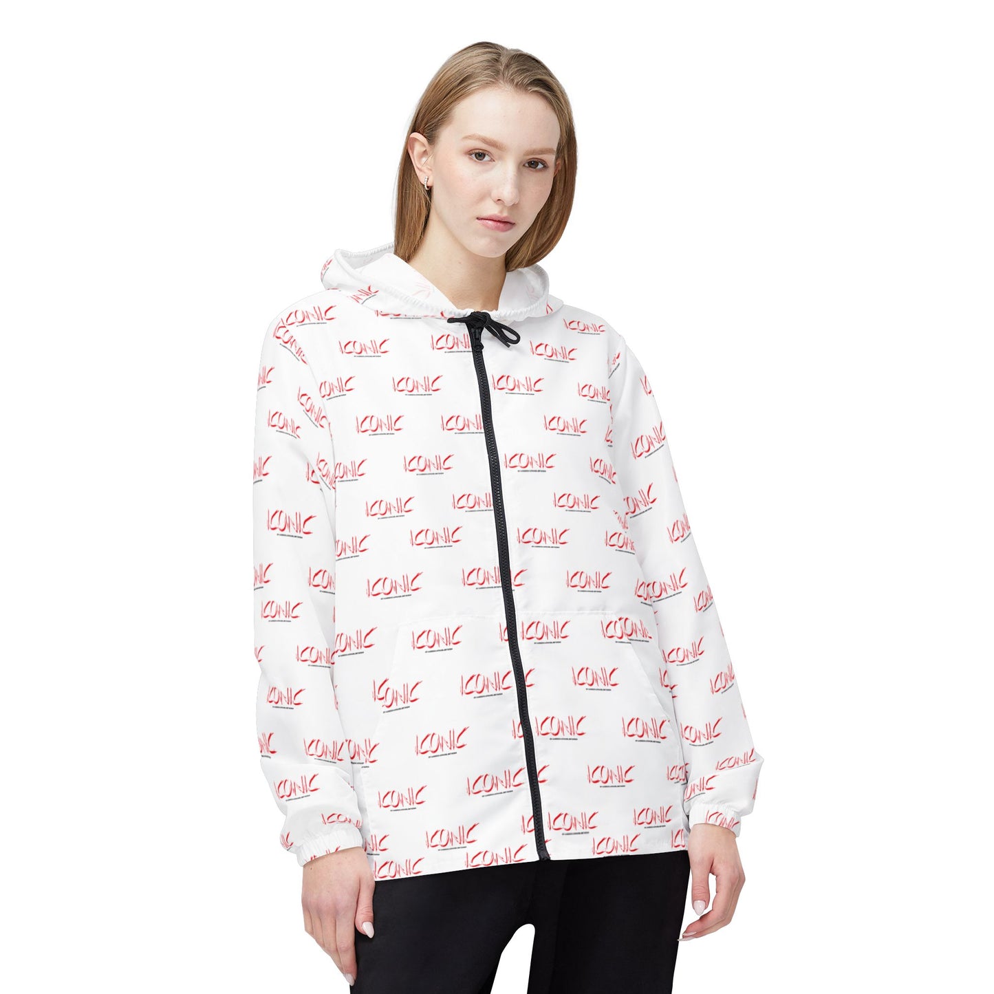 ICONIC repeat logo Windbreaker Jacket | all-over print White