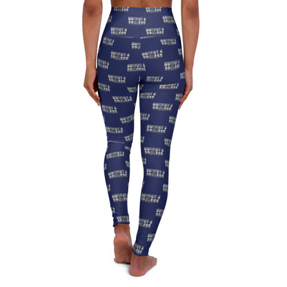 Hungry 4 Success Navy High-Waisted Yoga Leggings — All-Over Print