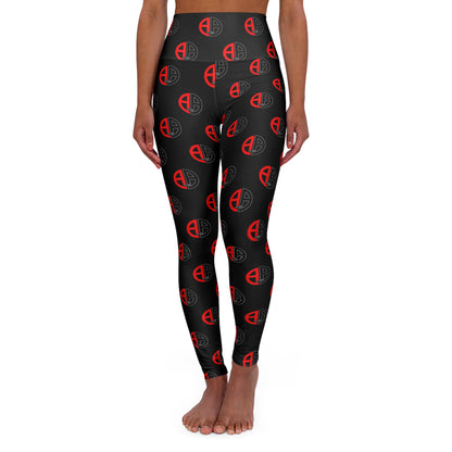 Ambizion Apparel Signature Black High-Waisted Yoga Leggings — All-Over Print