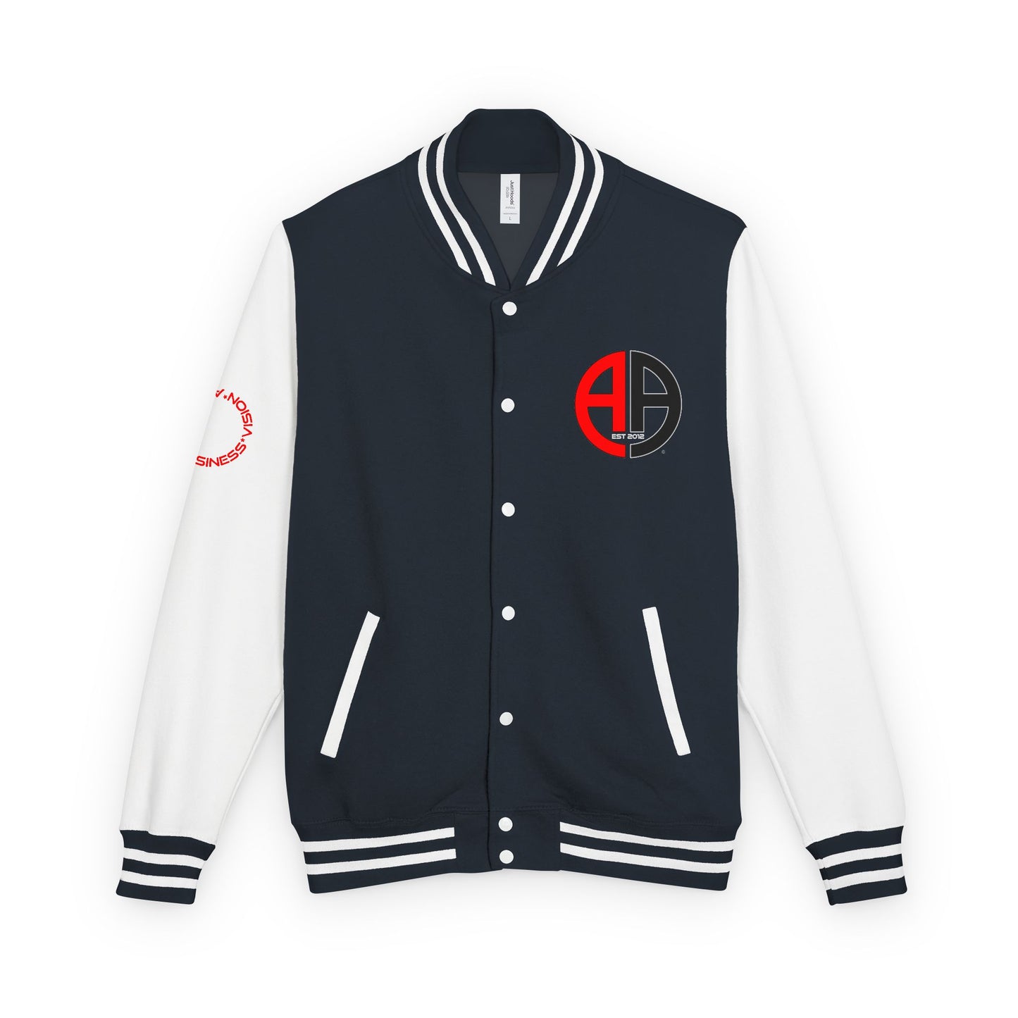 Ambizion Apparel Logo Letterman Jacket | Black White Varsity Jacket