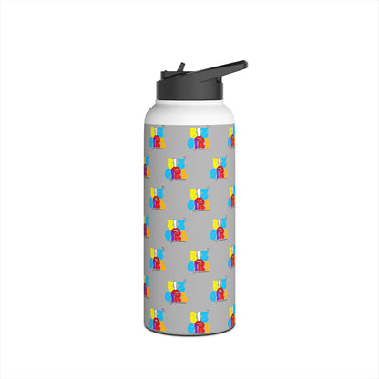 Biz Girl Grey Stainless Water Bottle — Black
