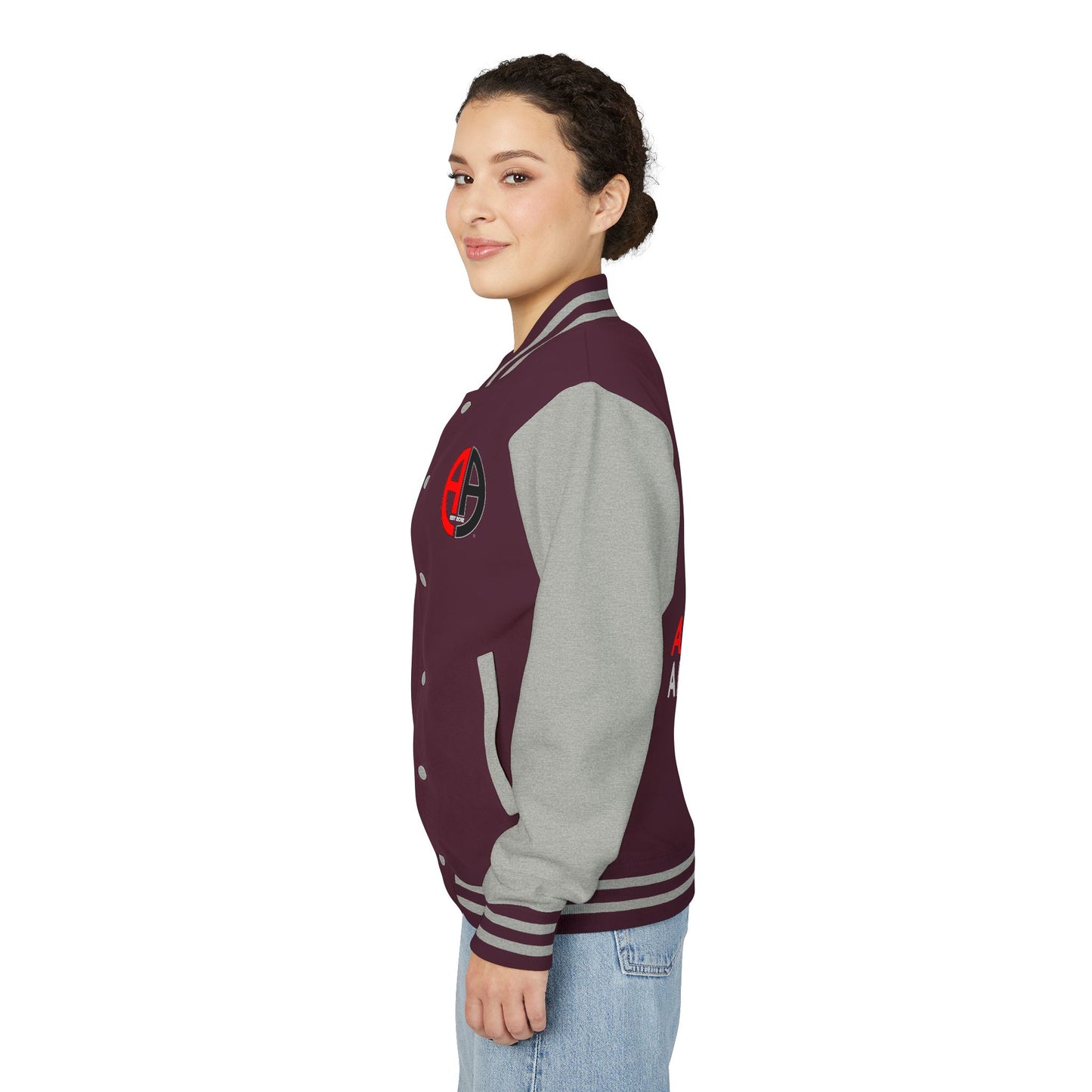 Ambizion Apparel Logo Letterman Jacket | Black White Varsity Jacket