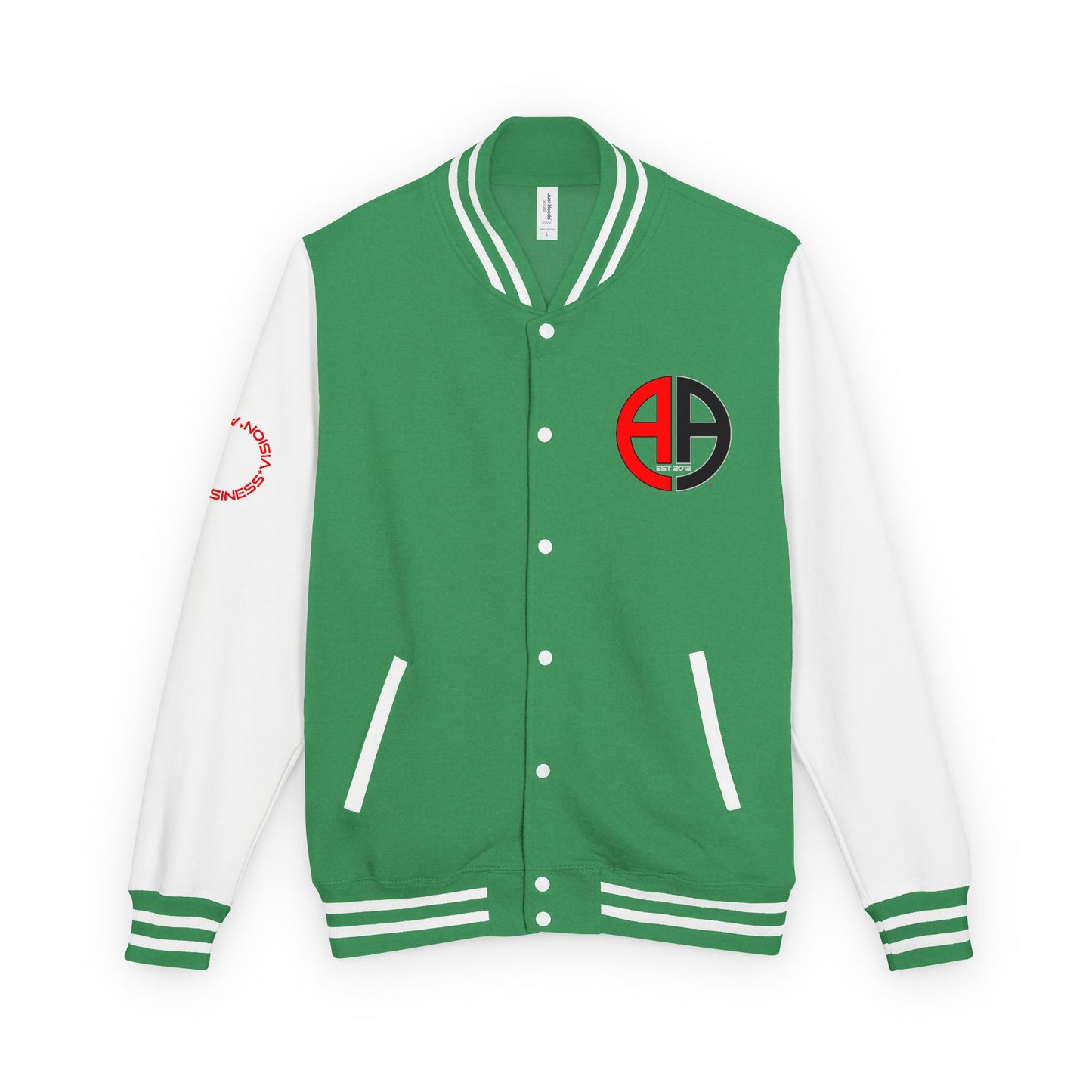 Ambizion Apparel Logo Letterman Jacket | Black White Varsity Jacket