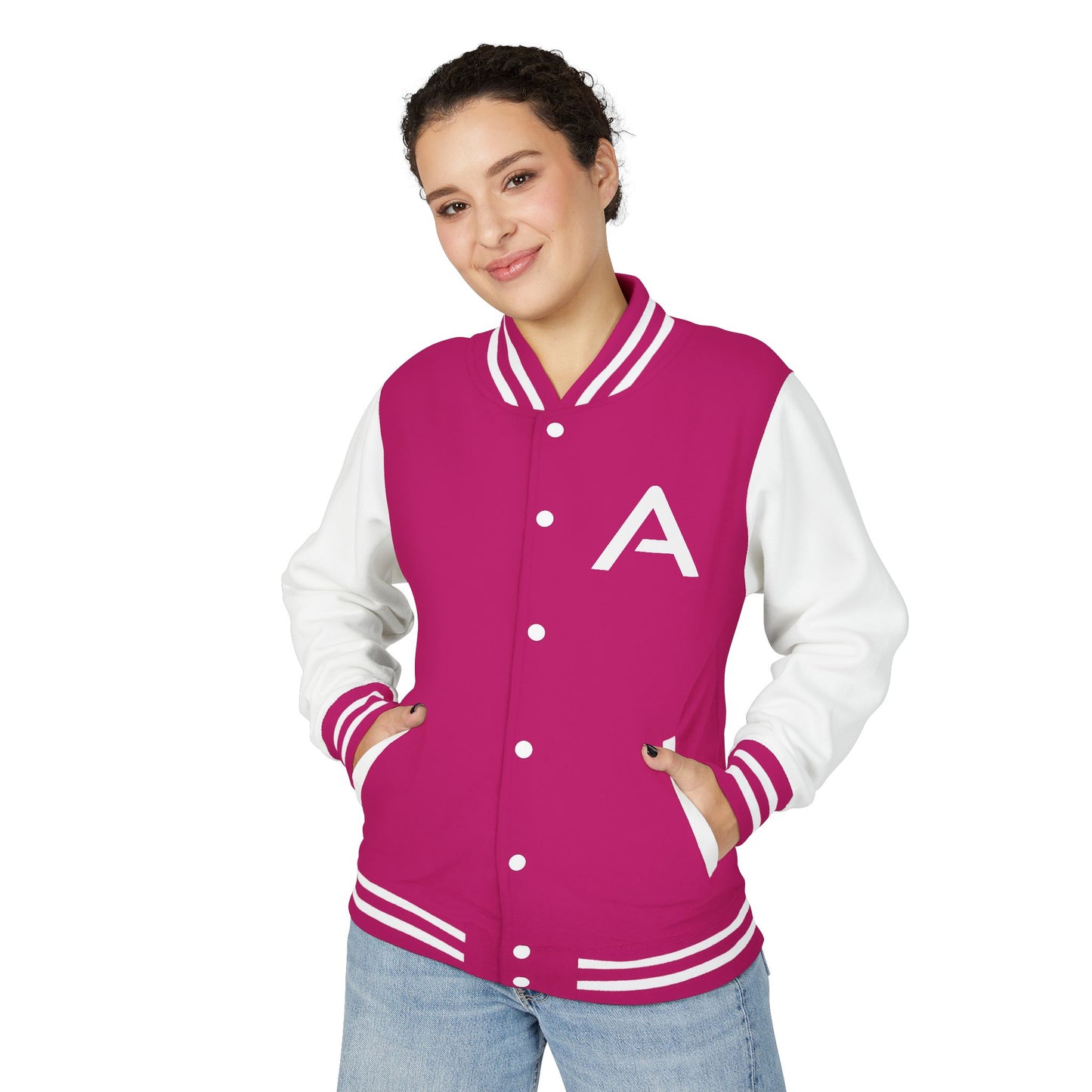 Ambizion Apparel Signature White Logo Letterman Jacket | Black White Varsity Jacket