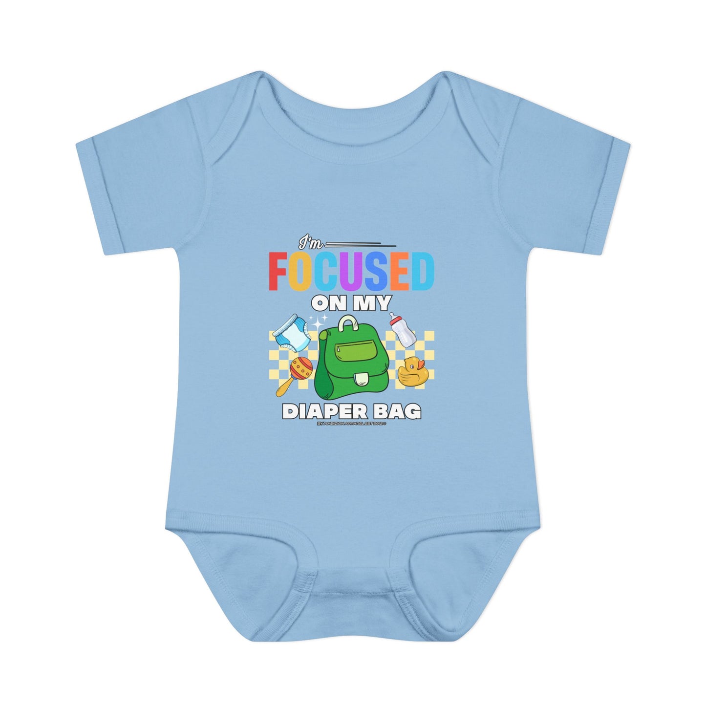 Focused on My Diaper Bag Infant Onesie