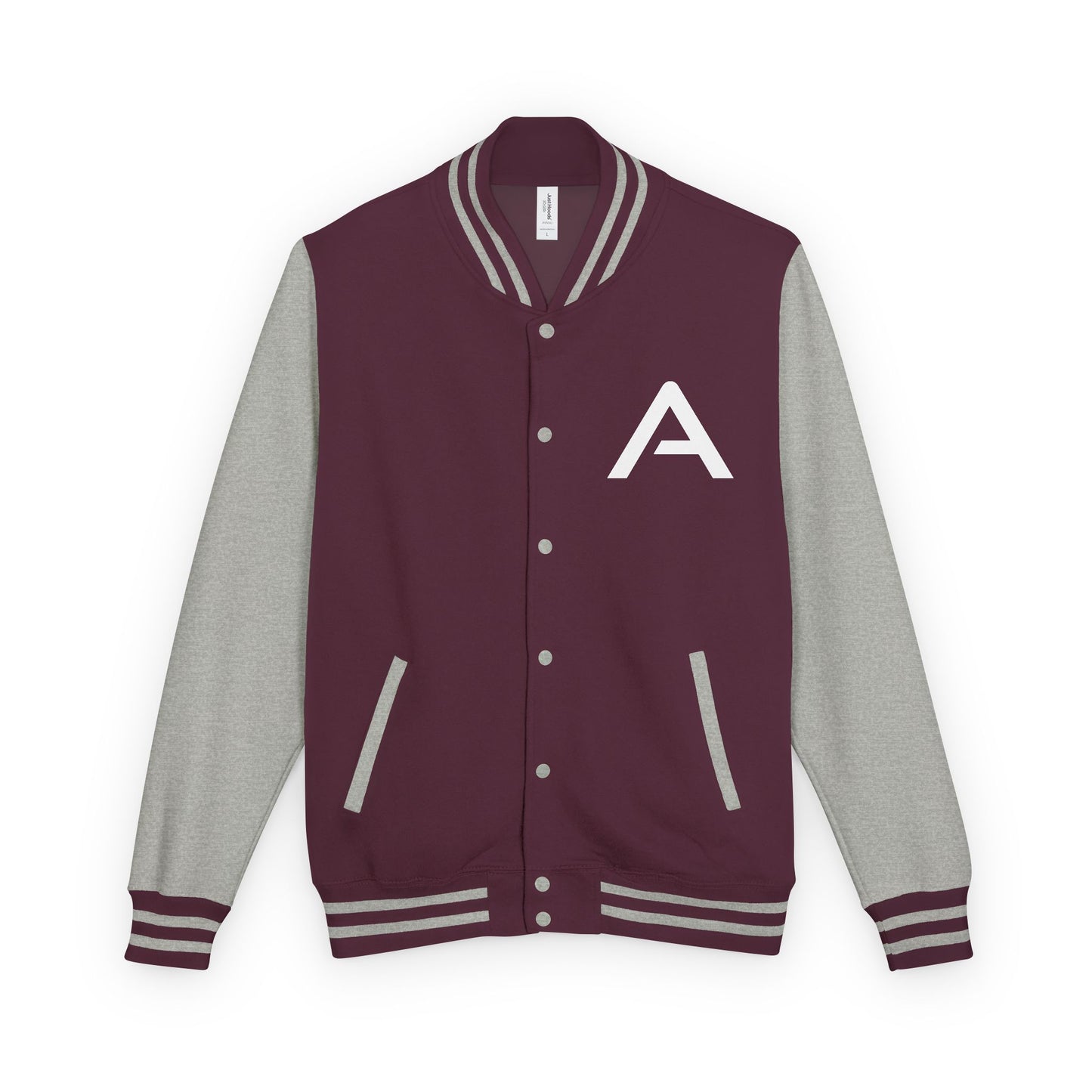 Ambizion Apparel Signature White Logo Letterman Jacket | Black White Varsity Jacket