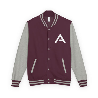 Ambizion Apparel Signature White Logo Letterman Jacket | Black White Varsity Jacket