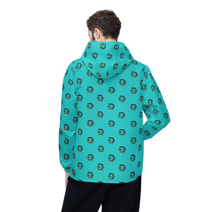 Determined repeat logo Windbreaker Jacket | all-over print Blue Green