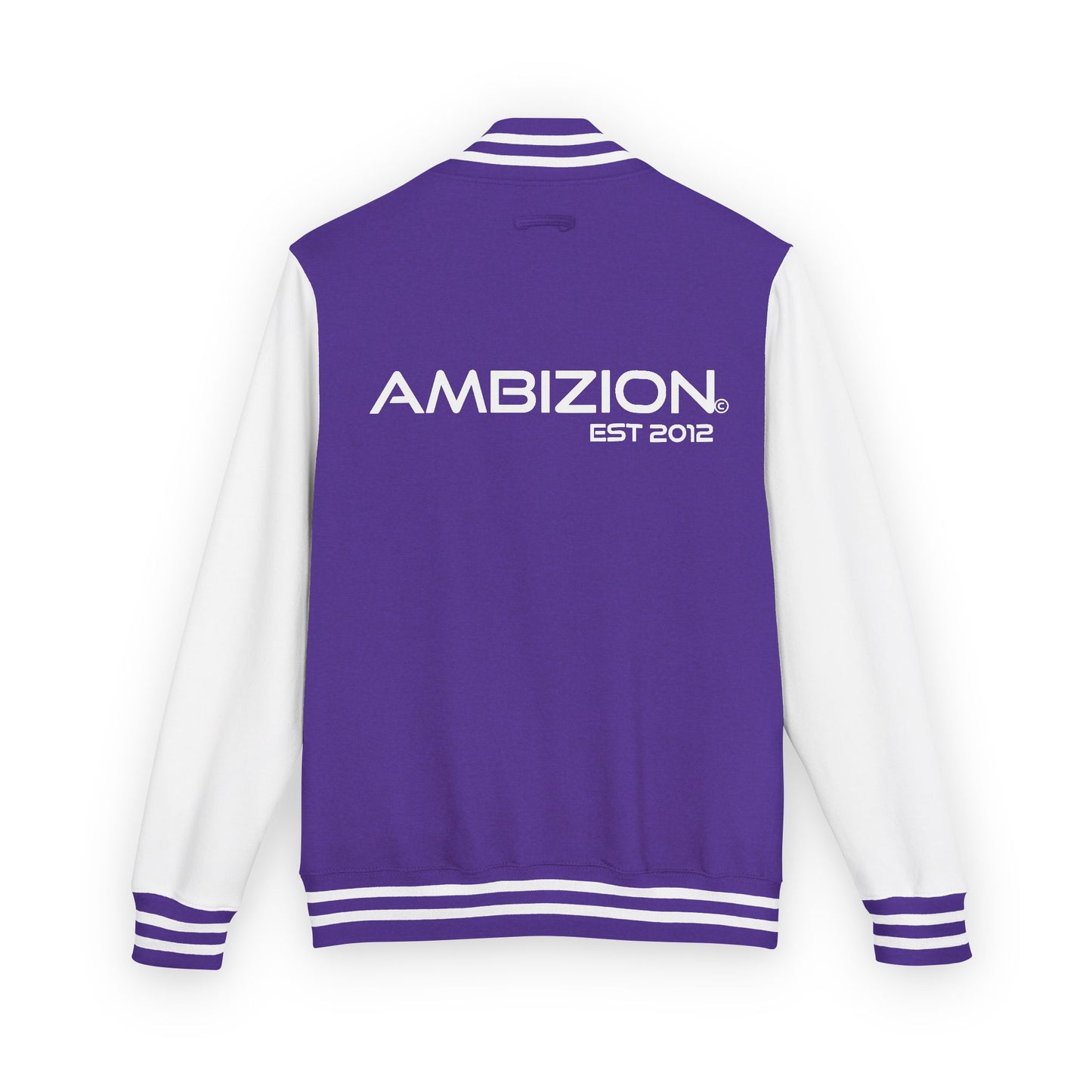 Ambizion Apparel Signature White Logo Letterman Jacket | Black White Varsity Jacket