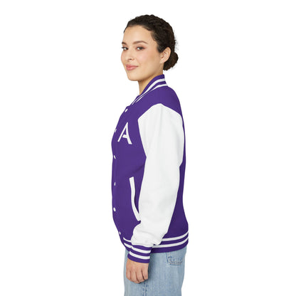 Ambizion Apparel Signature White Logo Letterman Jacket | Black White Varsity Jacket