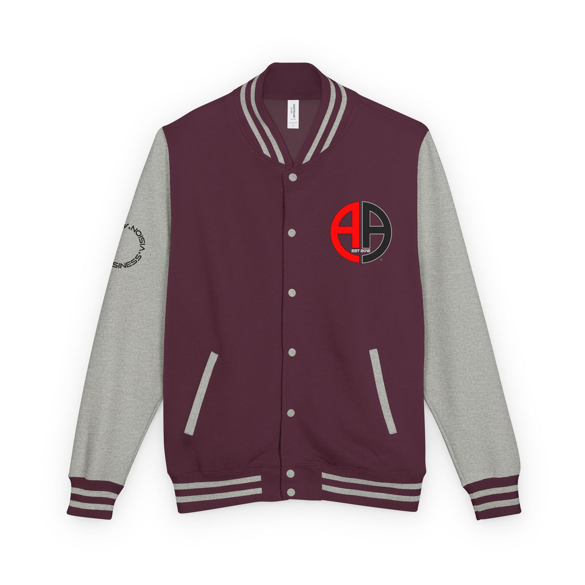 Ambizion Apparel Logo Letterman Jacket | Black White Varsity Jacket