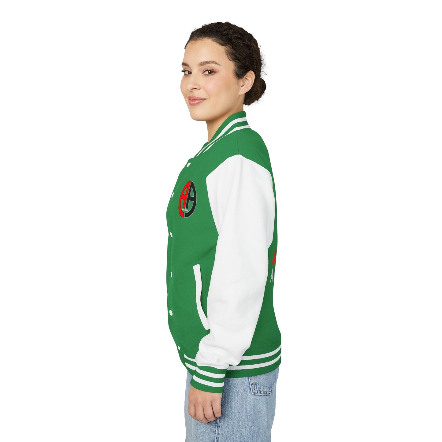 Ambizion Apparel Logo Letterman Jacket | Black White Varsity Jacket