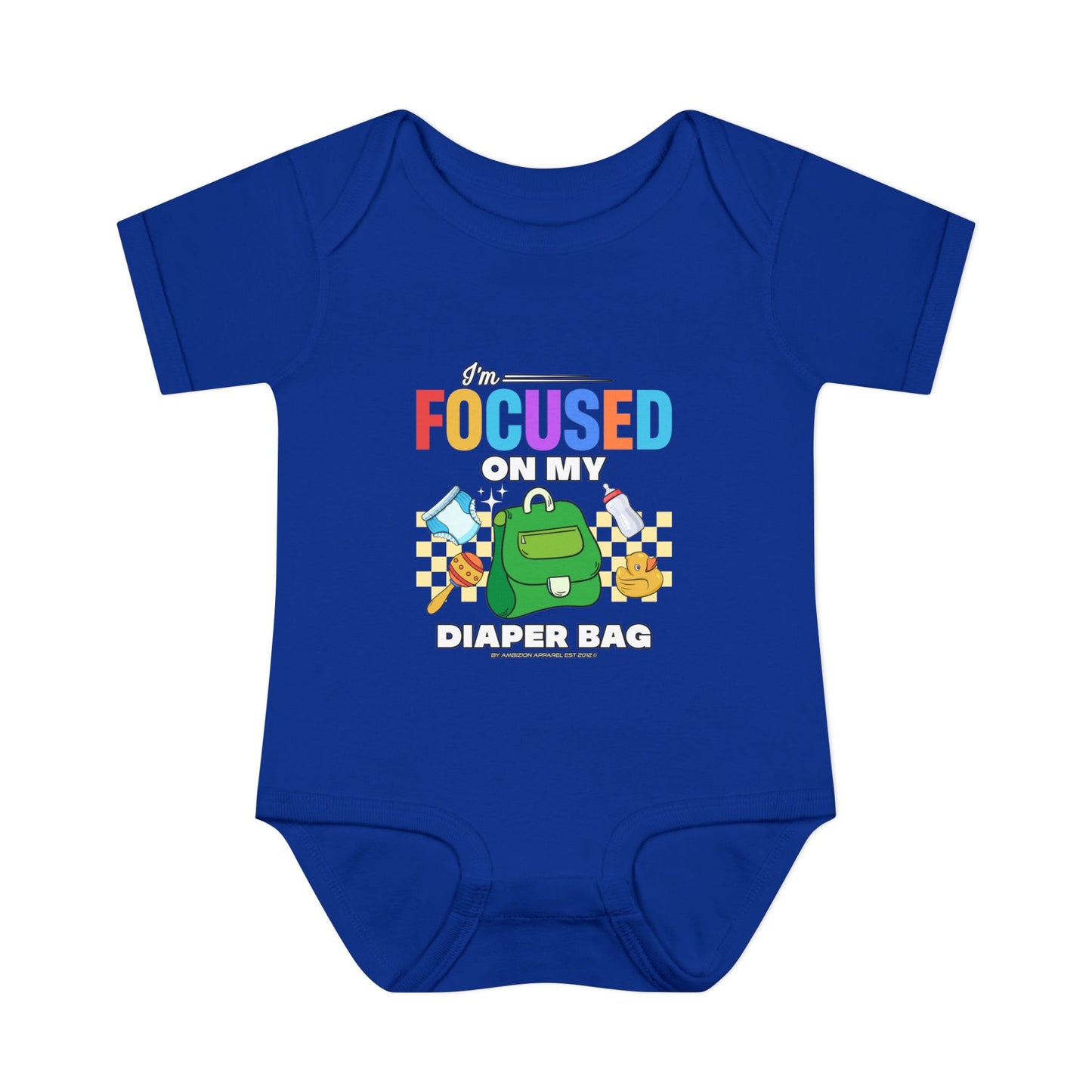 Focused on My Diaper Bag Infant Onesie