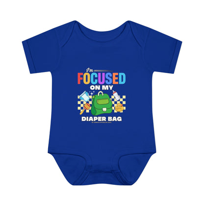 Focused on My Diaper Bag Infant Onesie