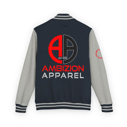 Ambizion Apparel Logo Letterman Jacket | Black White Varsity Jacket