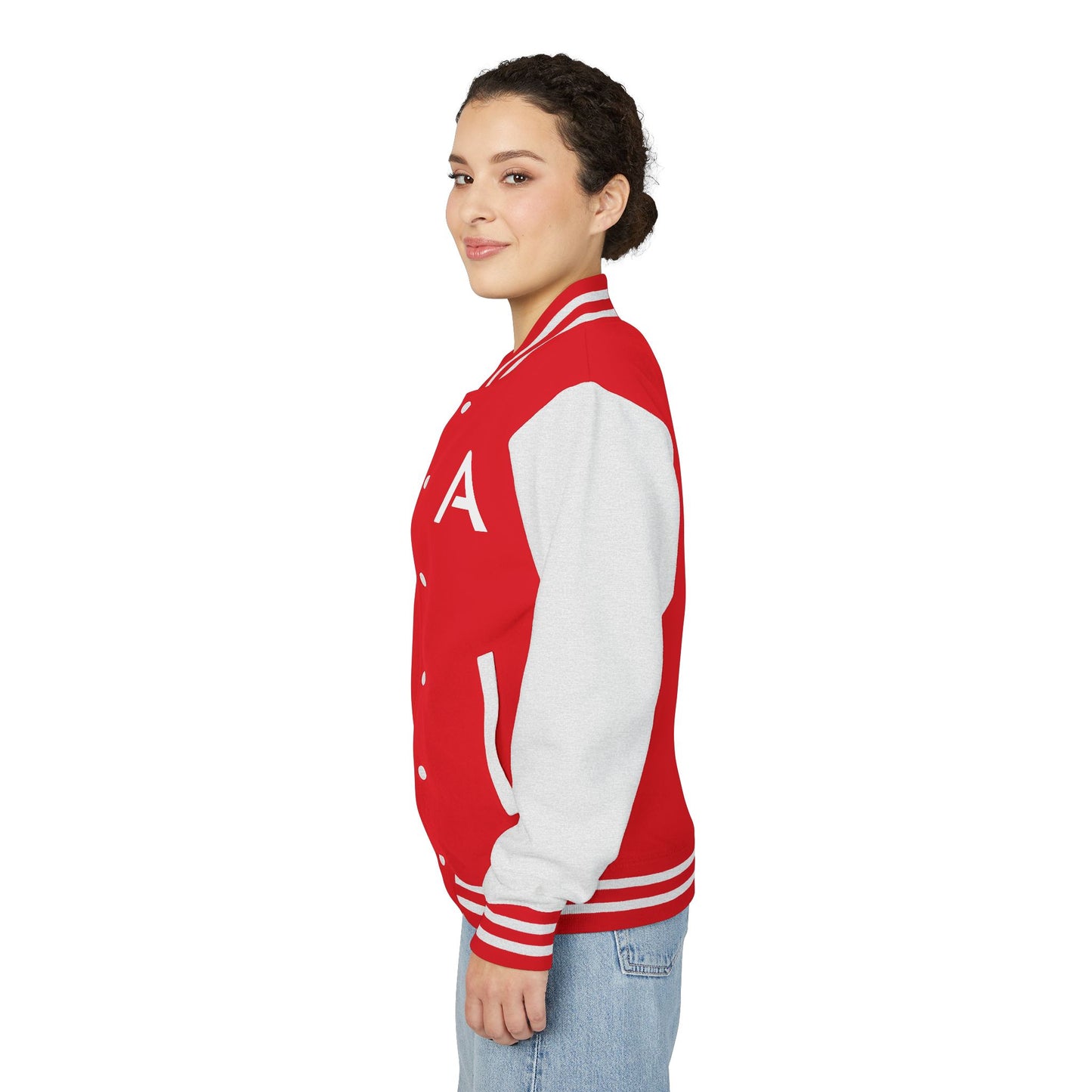 Ambizion Apparel Signature White Logo Letterman Jacket | Black White Varsity Jacket